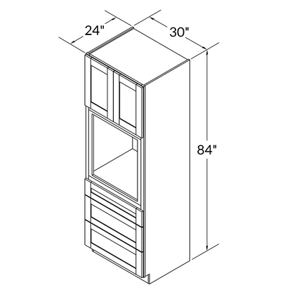 Oven Kitchen Cabinet OC3084 Milan Slate LessCare 30 in. width 84 in. height 24 in. depth