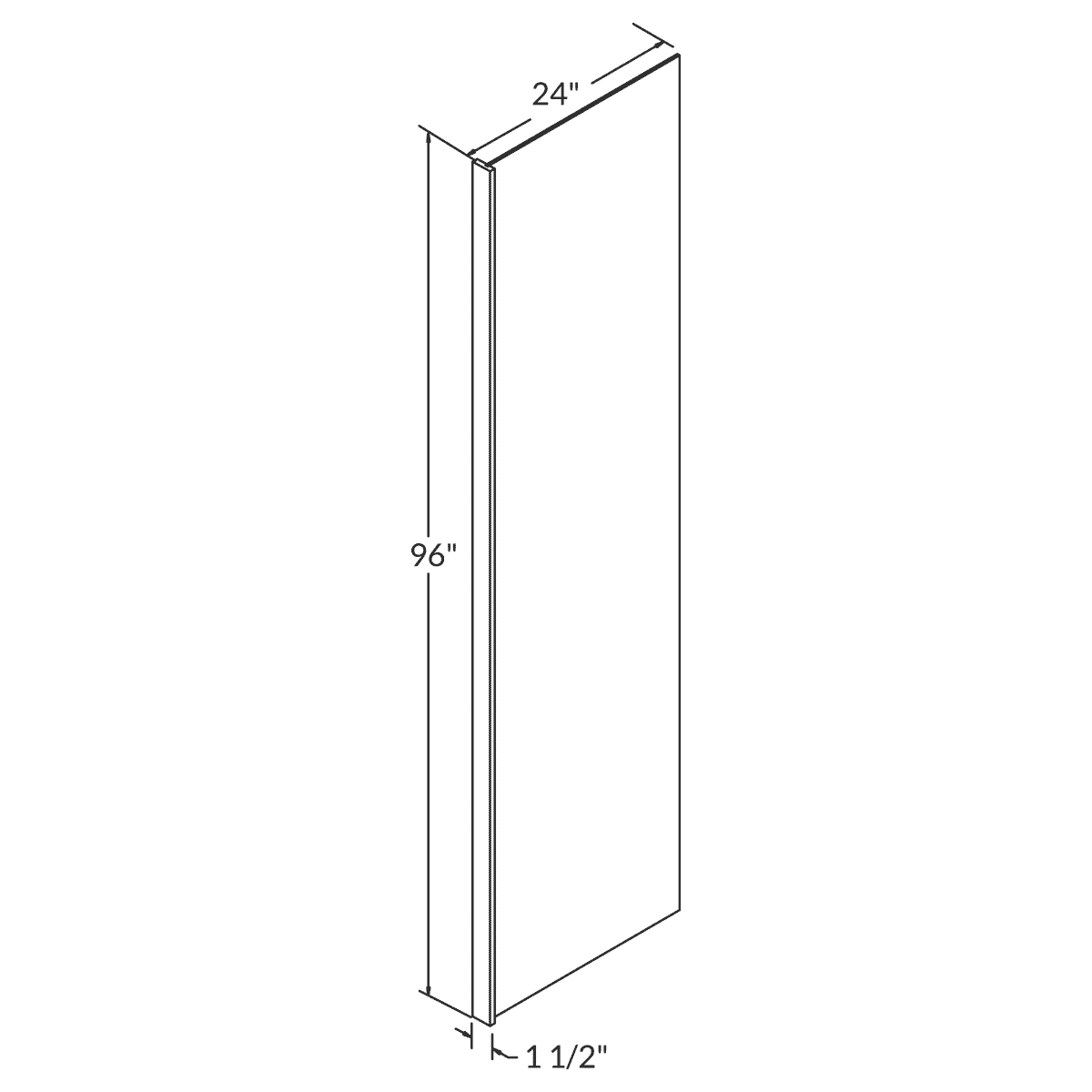 Cubitac Imperial Bergen Latte End Panel 96"H x 24"D with 1.5" Stile Wireframe