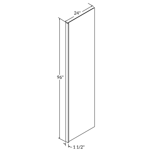 End Panel Molding PREPRP1.596 Danbury Blue LessCare 0.5 in. width 96 in. height 24 in. depth