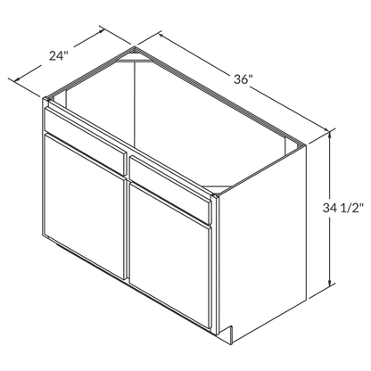 Sink Base Kitchen Cabinet SB36 Newport LessCare 36 in. width 34.5 in. height 24 in. depth