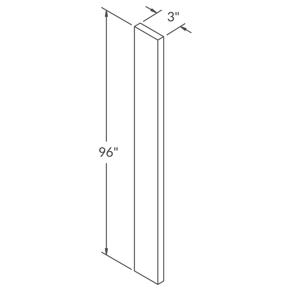 Cubitac Imperial Madison Latte 3"W x 96" Length Filler Wireframe