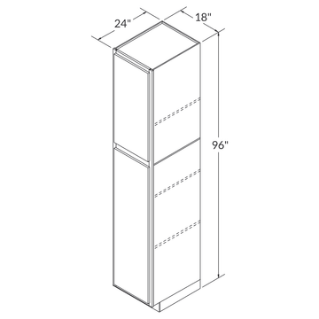 Cubitac Basic Oxford Latte Tall Pantry 18"W x 96"H Assembled Cabinet Wireframe