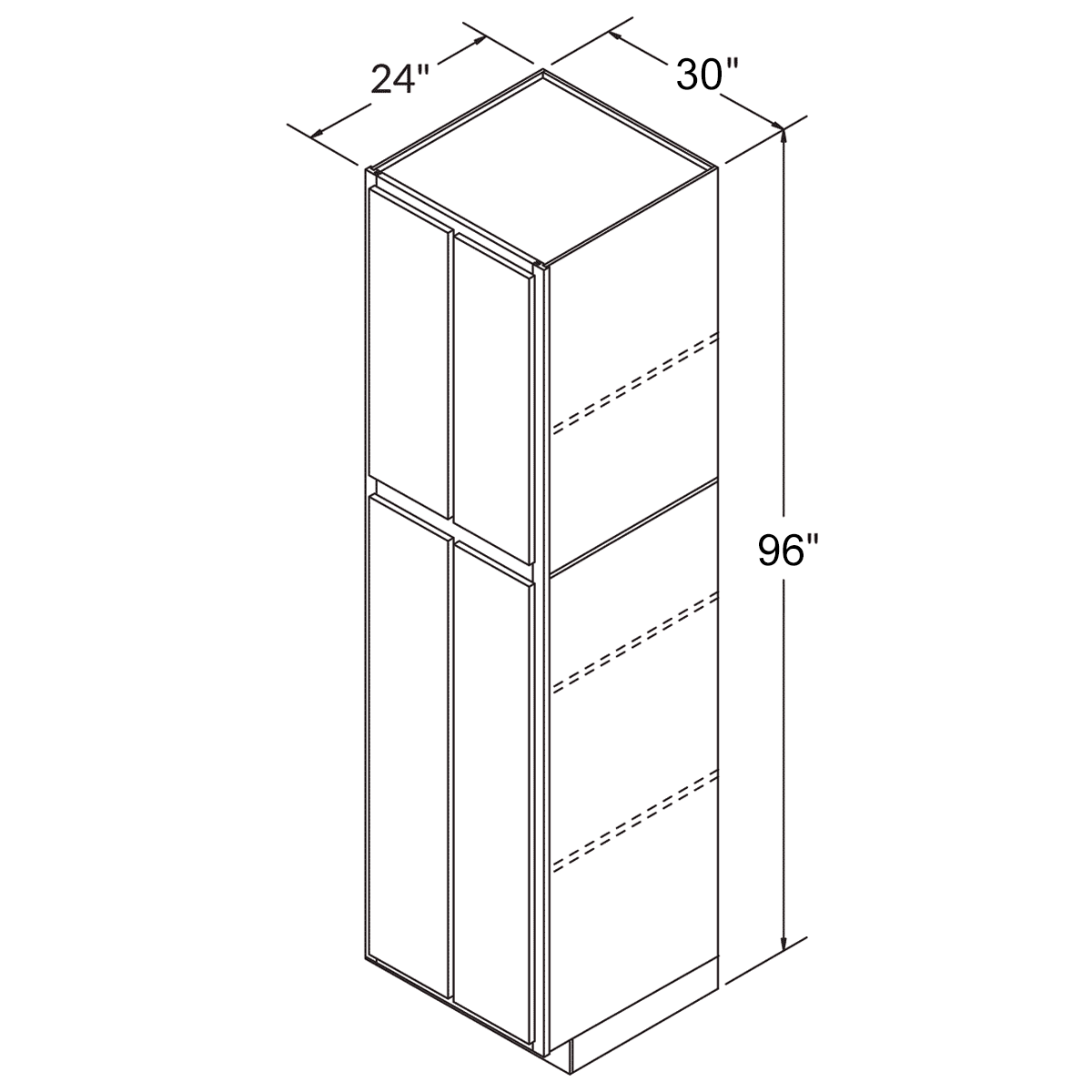Tp302496 Pantry Cabinets Double Door Shaker