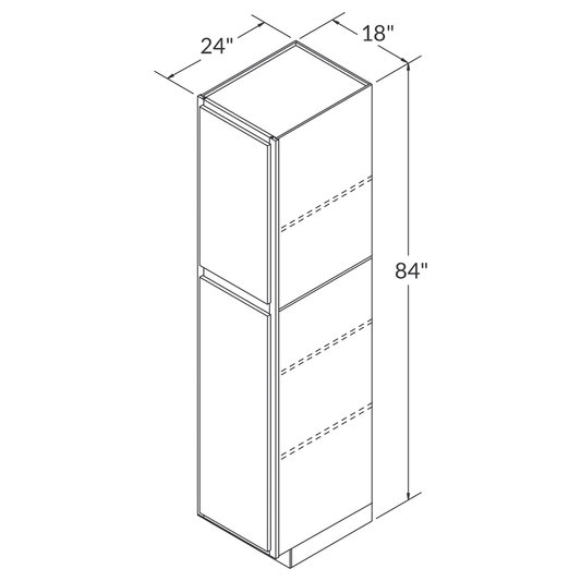 Utility Kitchen Cabinet U1884 Newport LessCare 18 in. width 84 in. height 24 in. depth