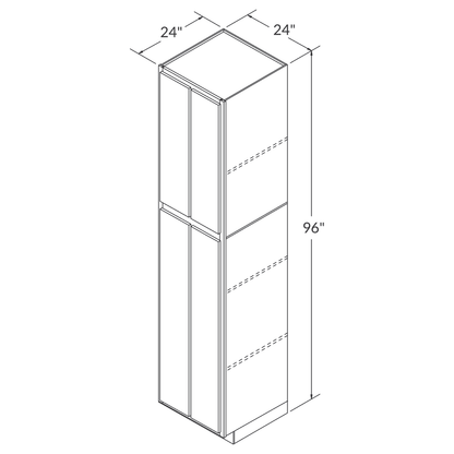 Utility Kitchen Cabinet U2496 Newport LessCare 24 in. width 96 in. height 24 in. depth