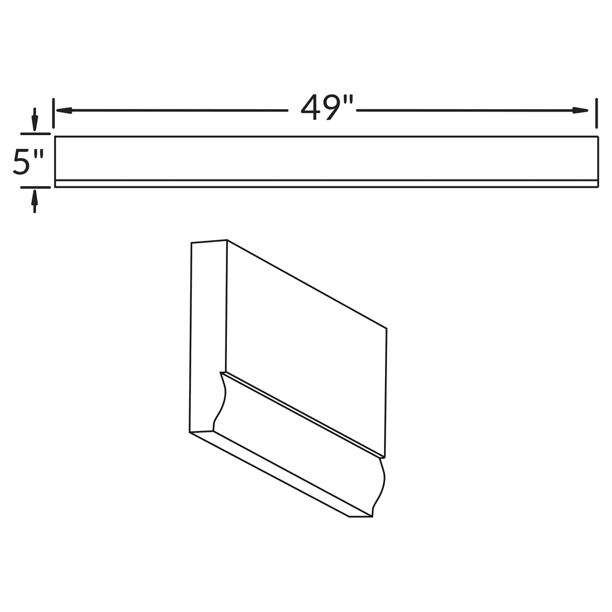 Straight Valance Molding V549ST Alpina White LessCare 5 in. height 49 in. depth