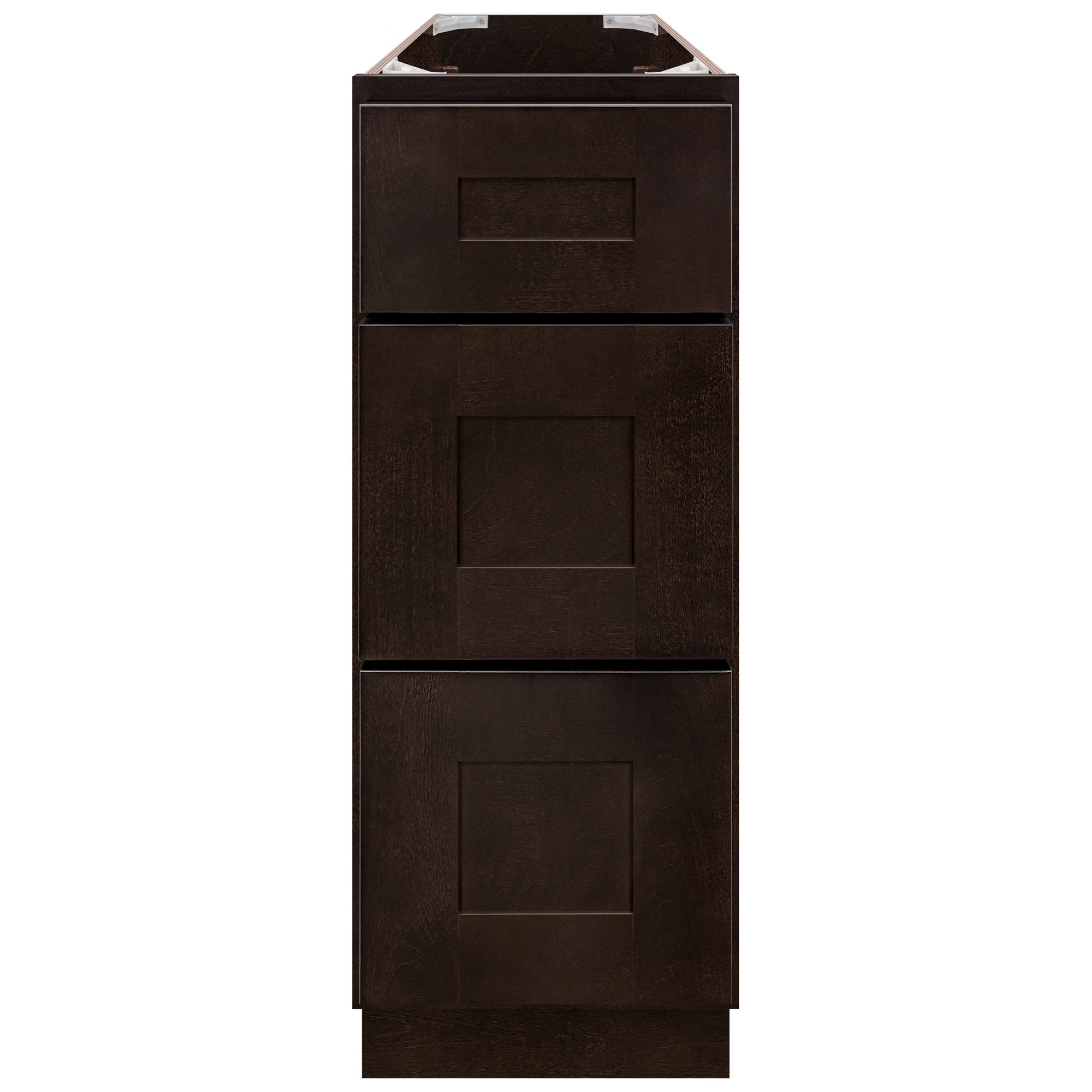 Vanity Drawer Base Cabinet 12 Inch Wide x 21 Inch Deep x 34 1/2 Inch High Espresso Shaker Series