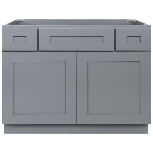 42 W x 21 D x 34.5 H Vanity Sink Base Cabinet - Colonial Gray