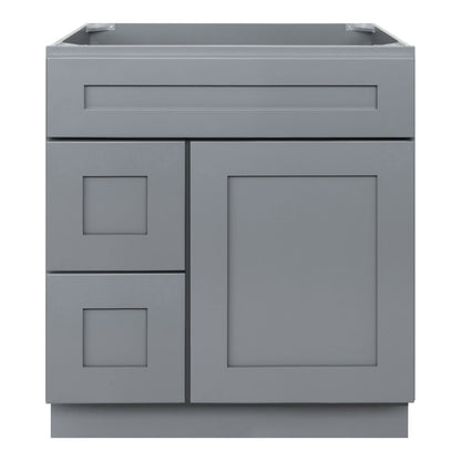 30 W x 21 D x 34.5 H Vanity Sink Base Cabinet - Colonial Gray