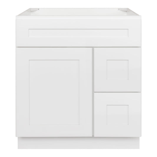 30 W x 21 D x 34.5 H Vanity Sink Base Cabinet - Alpina White