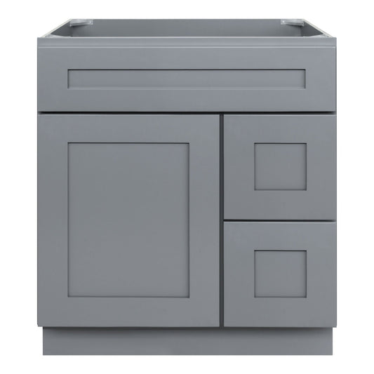 30 W x 21 D x 34.5 H Vanity Sink Base Cabinet - Colonial Gray