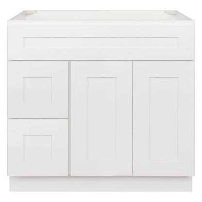 36 W x 21 D x 34.5 H Vanity Sink Base Cabinet - Alpina White