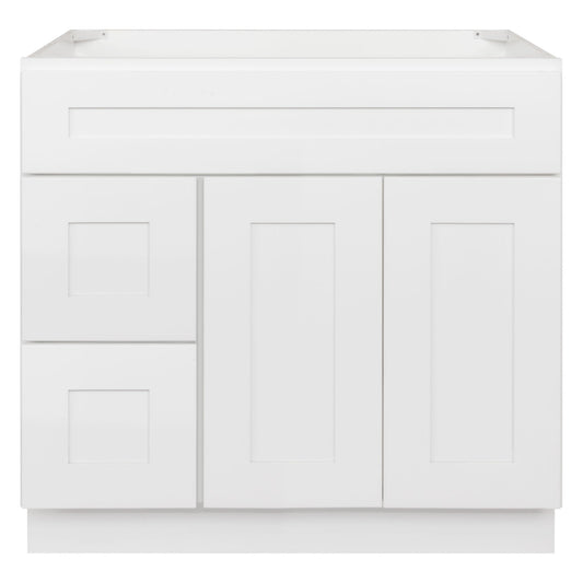 36 W x 21 D x 34.5 H Vanity Sink Base Cabinet - Alpina White