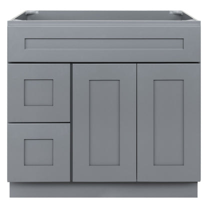 36 W x 21 D x 34.5 H Vanity Sink Base Cabinet - Colonial Gray