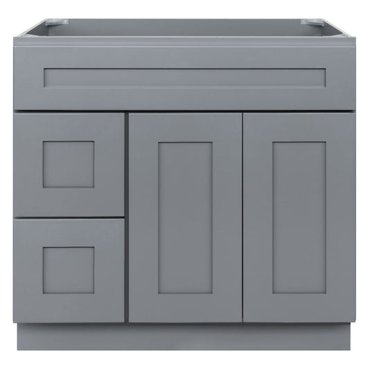 36 W x 21 D x 34.5 H Vanity Sink Base Cabinet - Colonial Gray