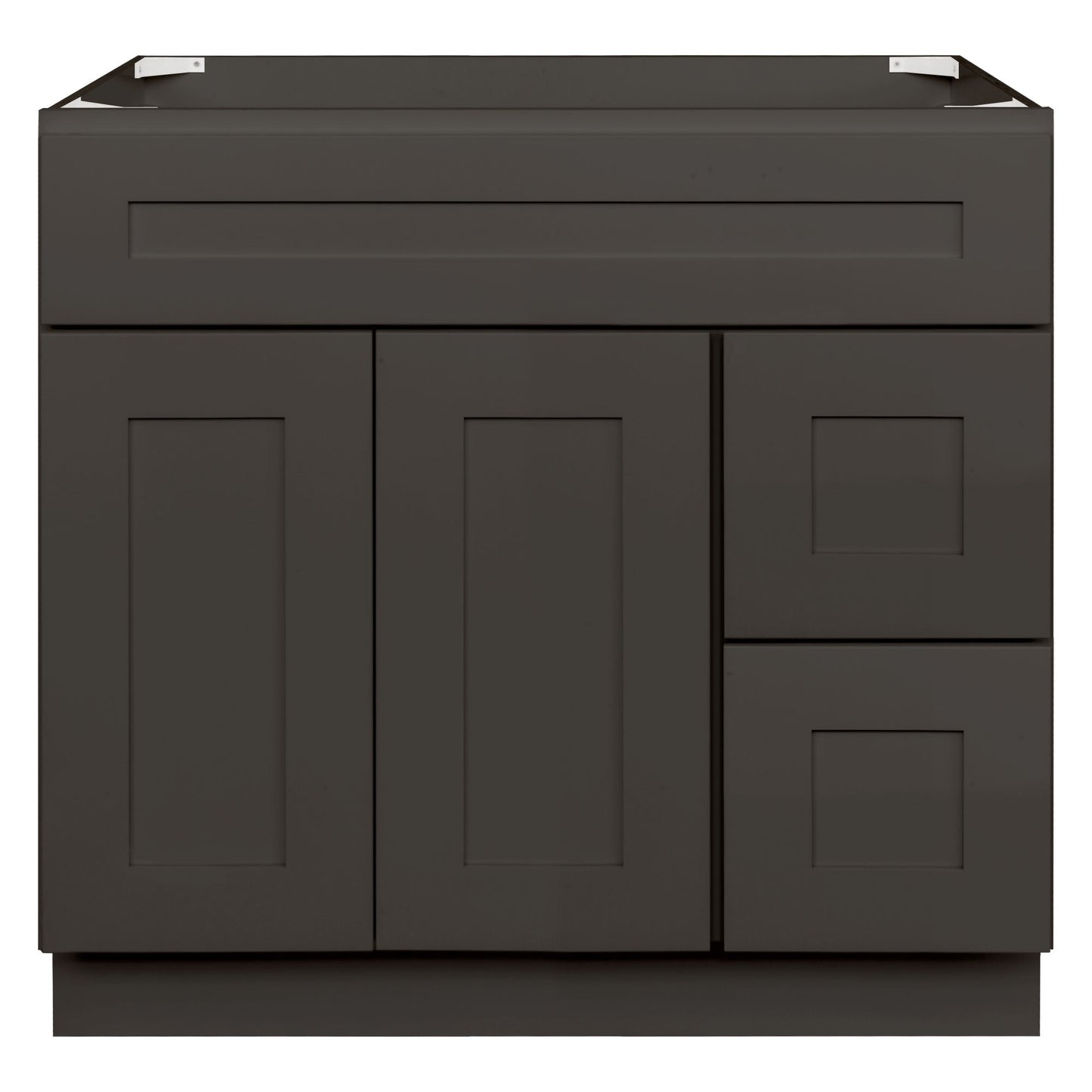 36 W x 21 D x 34.5 H Vanity Sink Base Cabinet With Right Side Drawers - Avalon Charcoal