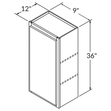 Cubitac Imperial Sofia Caramel Wall 9"W x 36"H Assembled Cabinet Wireframe