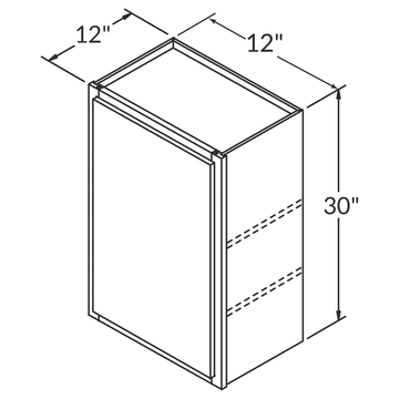 Cubitac Basic Oxford Latte Wall 12"W x 30"H Assembled Cabinet Wireframe