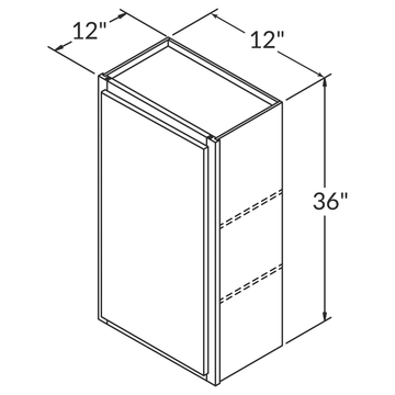 Cubitac Imperial Bergen Shale Wall 12"W x 36"H Assembled Cabinet Wireframe