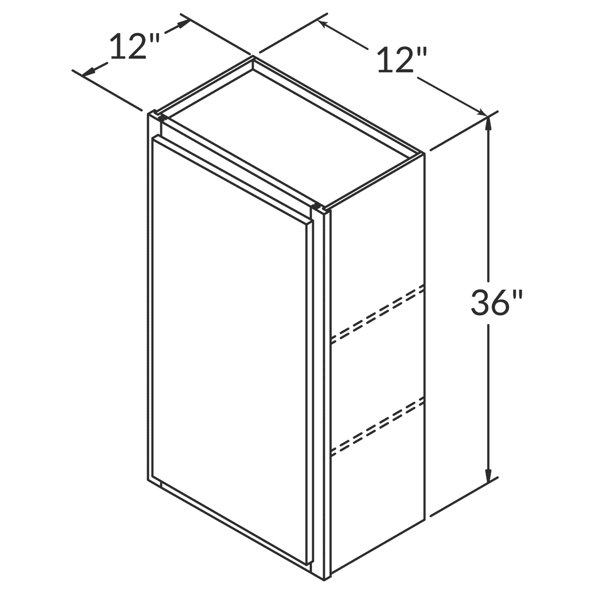 Pioneer The Modern White Shaker Wall 12"W x 36"H RTA Cabinet Wireframe