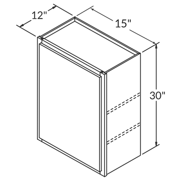 Cubitac Imperial Madison Midnight Wall 15"W x 30"H Assembled Cabinet Wireframe