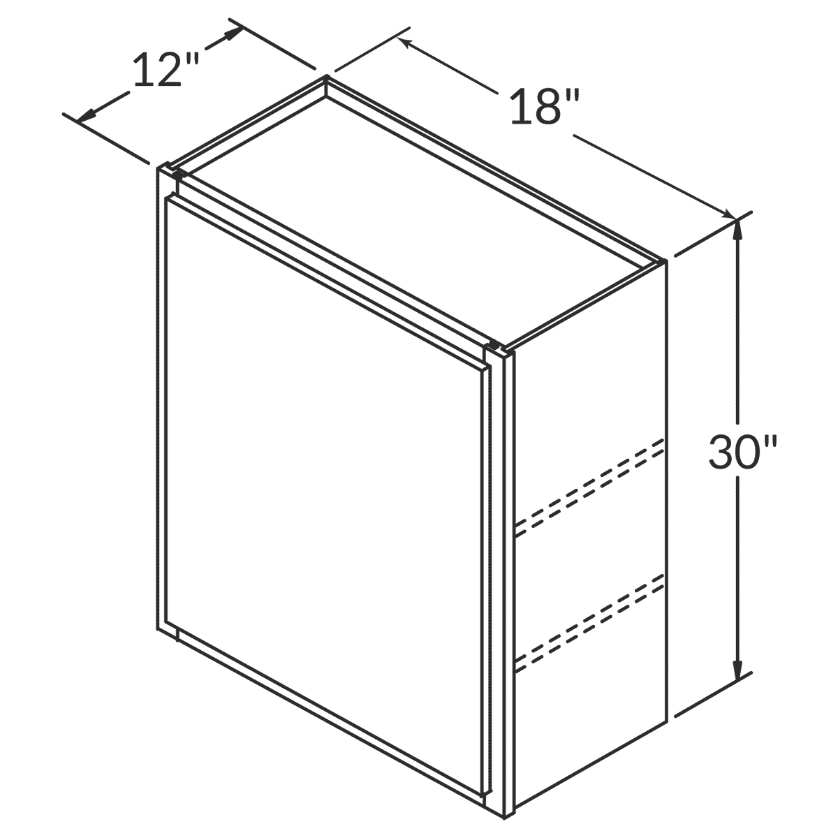 Pioneer The Darker Shaker Wall 18"W x 30"H RTA Cabinet Wireframe