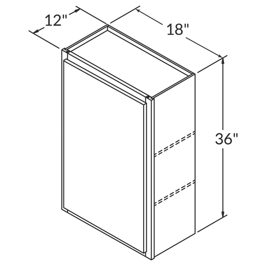 Wall Kitchen Cabinet W1836 Newport LessCare 18 in. width 36 in. height 12 in. depth
