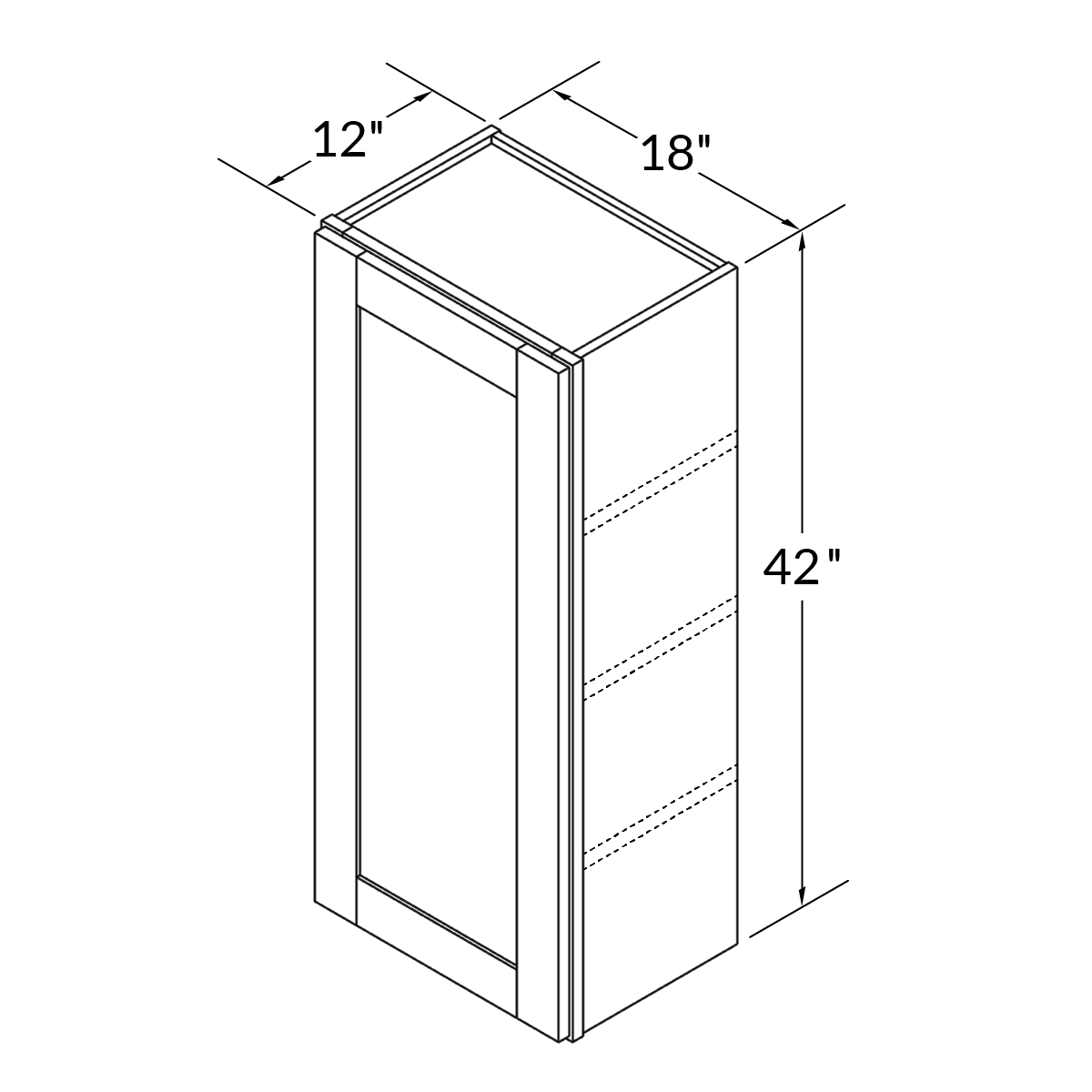 Wall Kitchen Cabinet W1842 Danbury Blue LessCare 18 in. width 42 in. height 12 in. depth