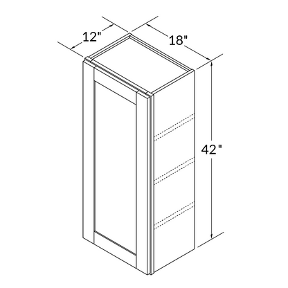 Wall Kitchen Cabinet W1842 Danbury Blue LessCare 18 in. width 42 in. height 12 in. depth