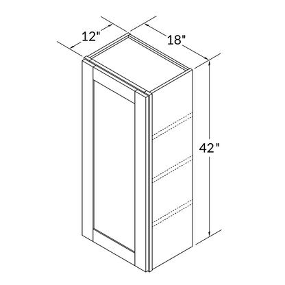 Wall Kitchen Cabinet W1842 Alpina White LessCare 18 in. width 42 in. height 12 in. depth