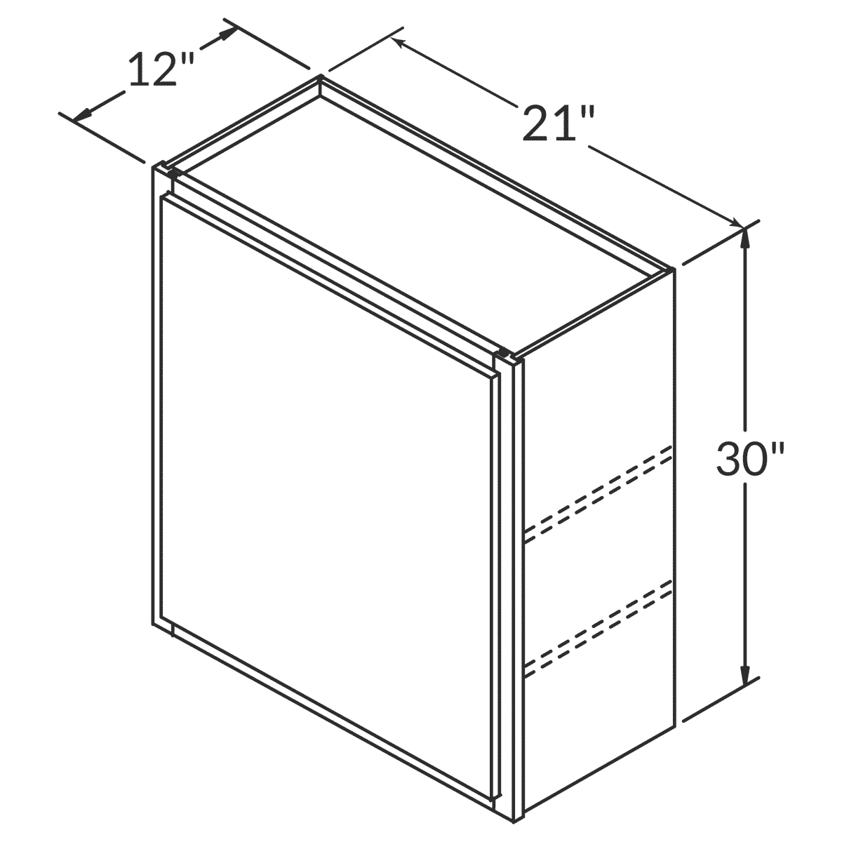 Cubitac Imperial Bergen Shale Wall 21"W x 30"H Assembled Cabinet Wireframe