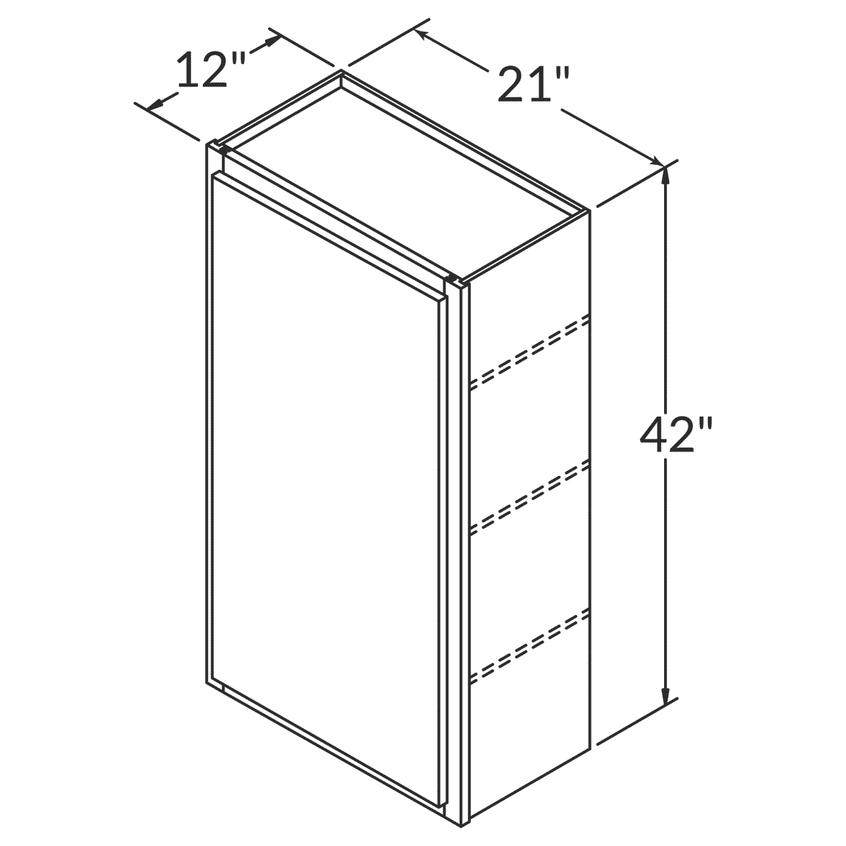 Cubitac Imperial Bergen Latte Wall 21"W x 42"H Assembled Cabinet Wireframe