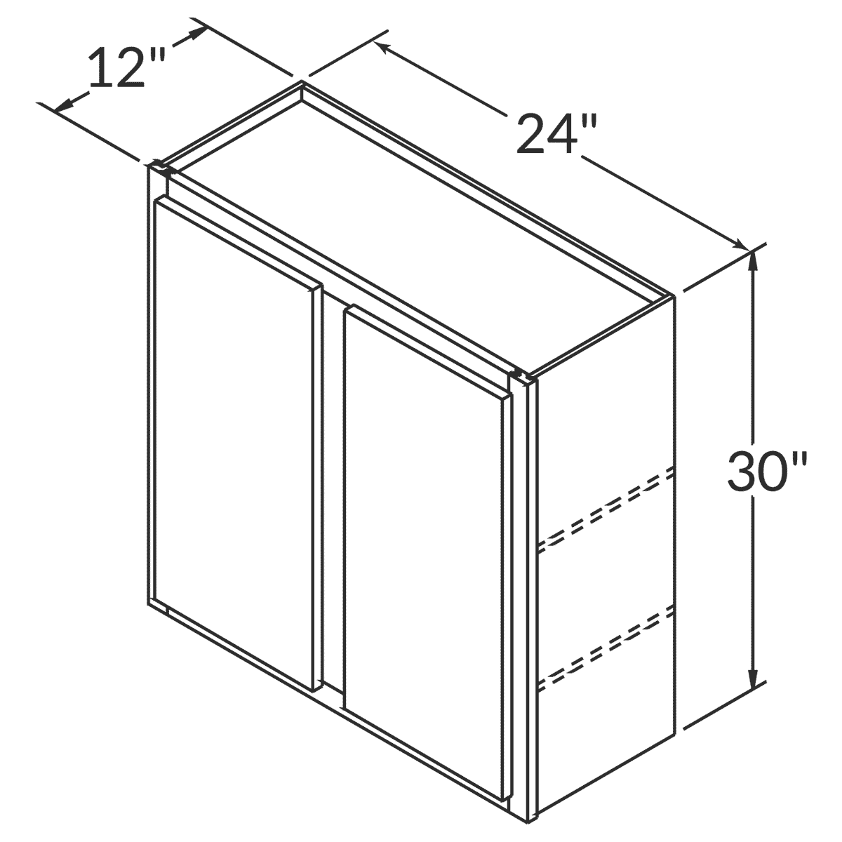 Wolf Dartmouth Bayside Paint  Wall 24"W x 30"H Assembled Cabinet Wireframe