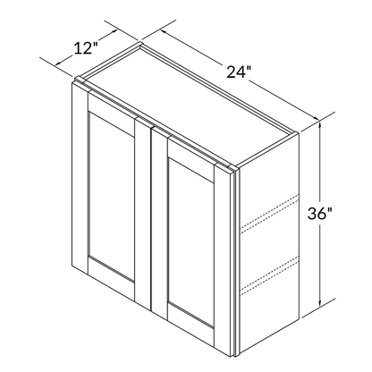 Wall Kitchen Cabinet W2436 Milan Pearl LessCare 24 in. width 36 in. height 12 in. depth