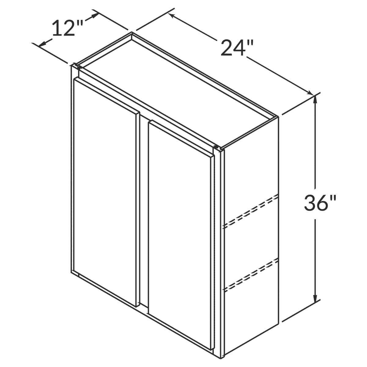 Cubitac Imperial Sofia Sable Wall 24"W x 36"H Assembled Cabinet Wireframe