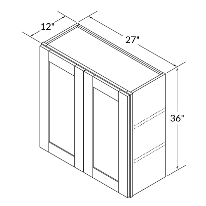 Wall Kitchen Cabinet W2736 Milan Pearl LessCare 27 in. width 36 in. height 12 in. depth
