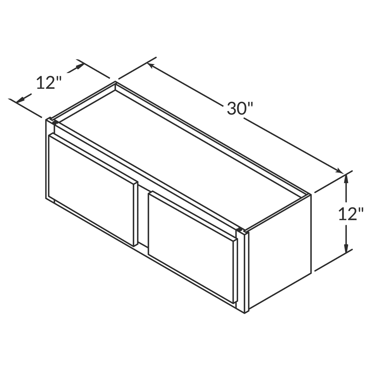 Cubitac Basic Oxford Latte Wall 30"W x 12"H Assembled Cabinet Wireframe