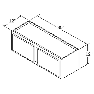 Cubitac Basic Oxford Latte Wall 30"W x 12"H Assembled Cabinet Wireframe