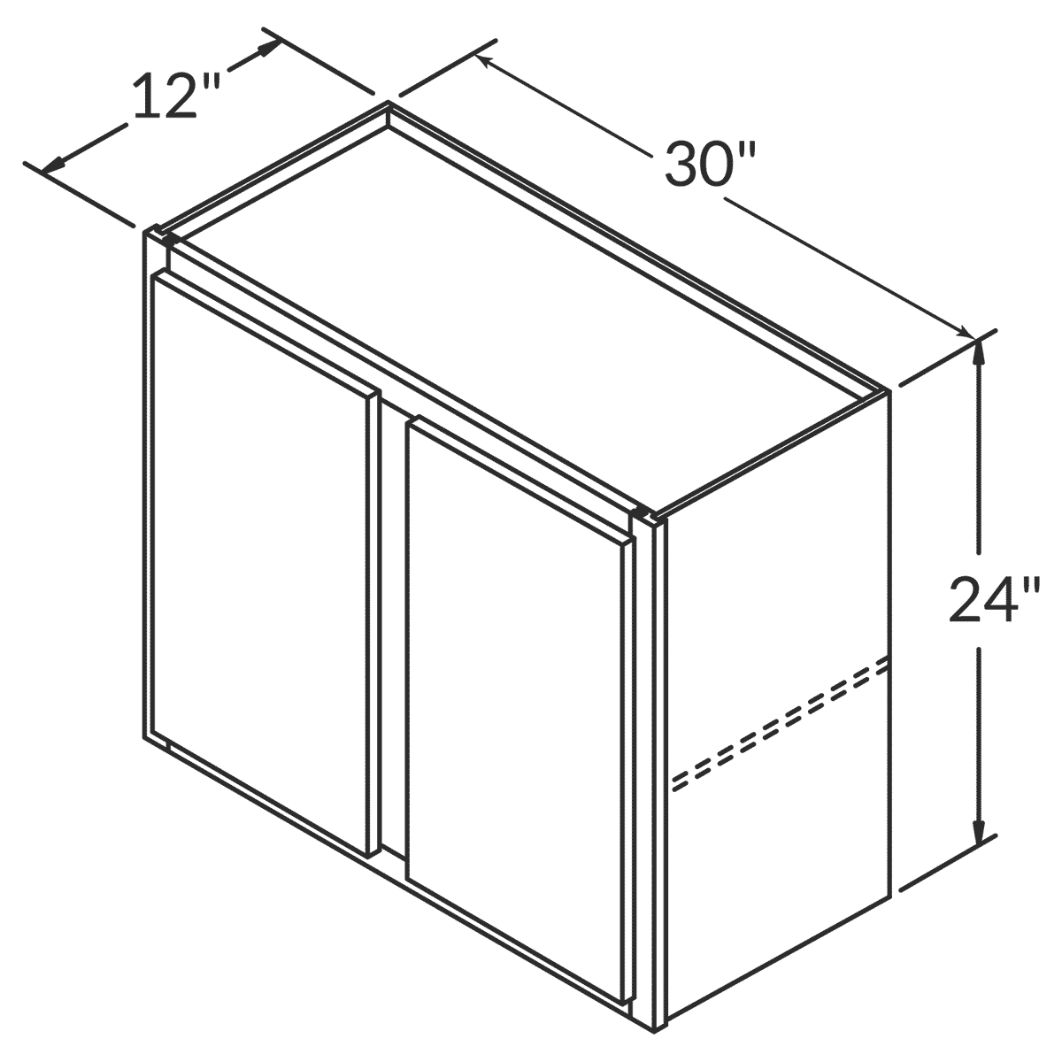 Cubitac Imperial Bergen Latte Wall 30"W x 24"H Assembled Cabinet Wireframe