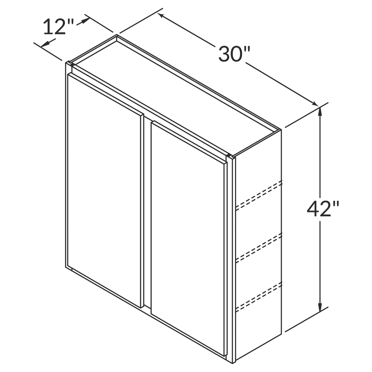 Pioneer The Modern Espresso Wall 30"W x 42"H RTA Cabinet Wireframe