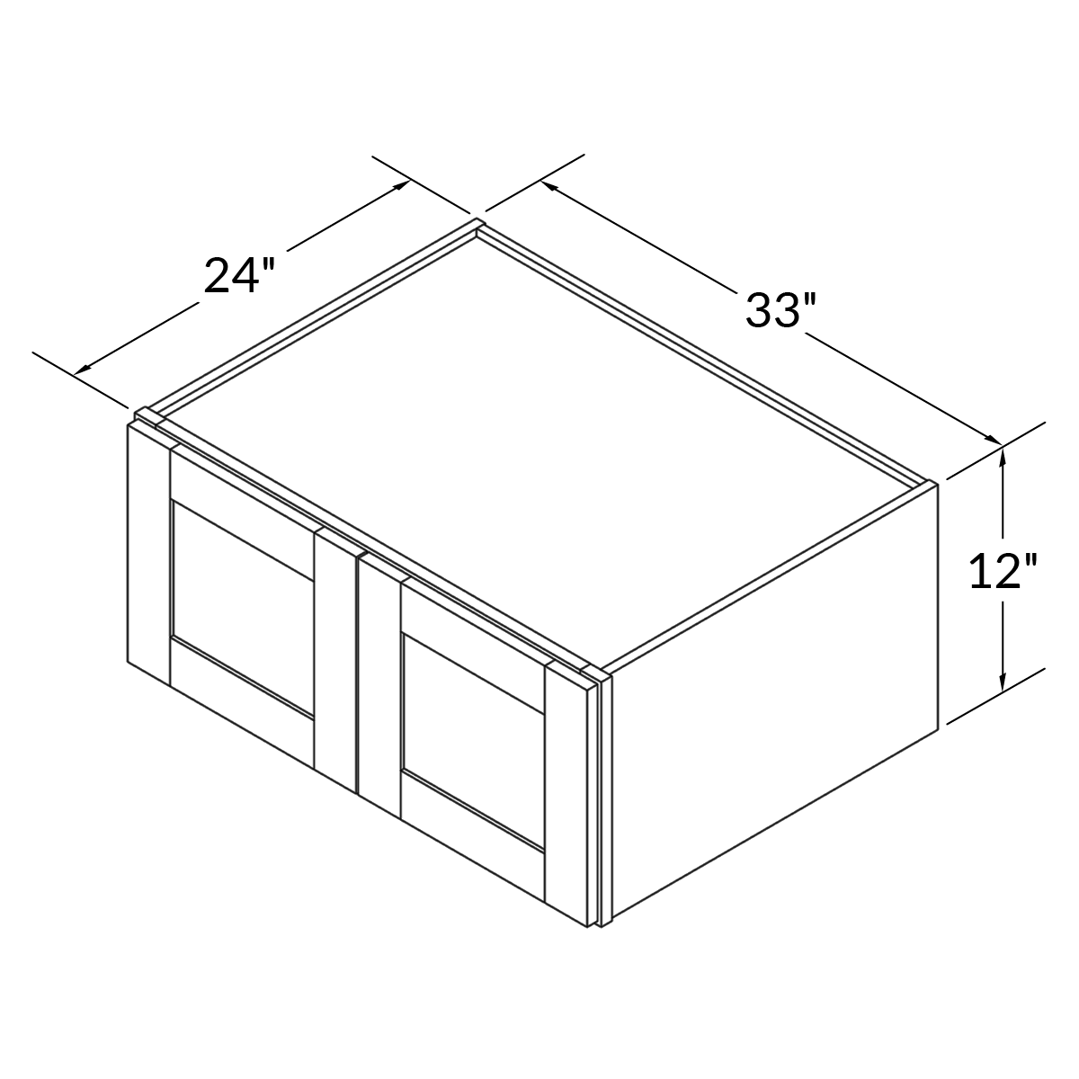 33”W x 12”H x 24”D Wall Kitchen Cabinet -Alpina White