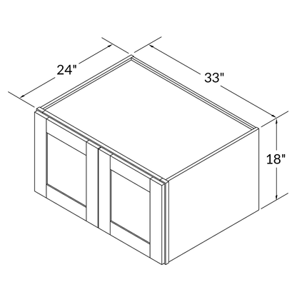 33”W x 18”H x 24”D Wall Kitchen Cabinet - Shaker Toffee