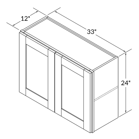 Wall Kitchen Cabinet W3324 Alpina White LessCare 33 in. width 24 in. height 12 in. depth