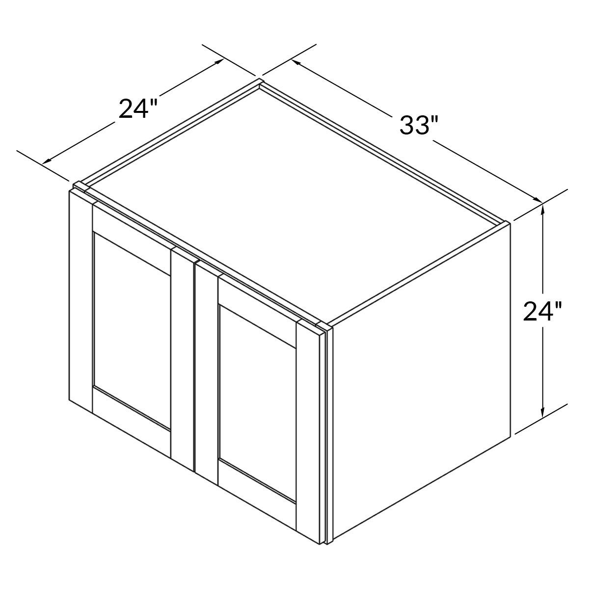 33”W x 24”H x 24”D Wall Kitchen Cabinet -Alpina White