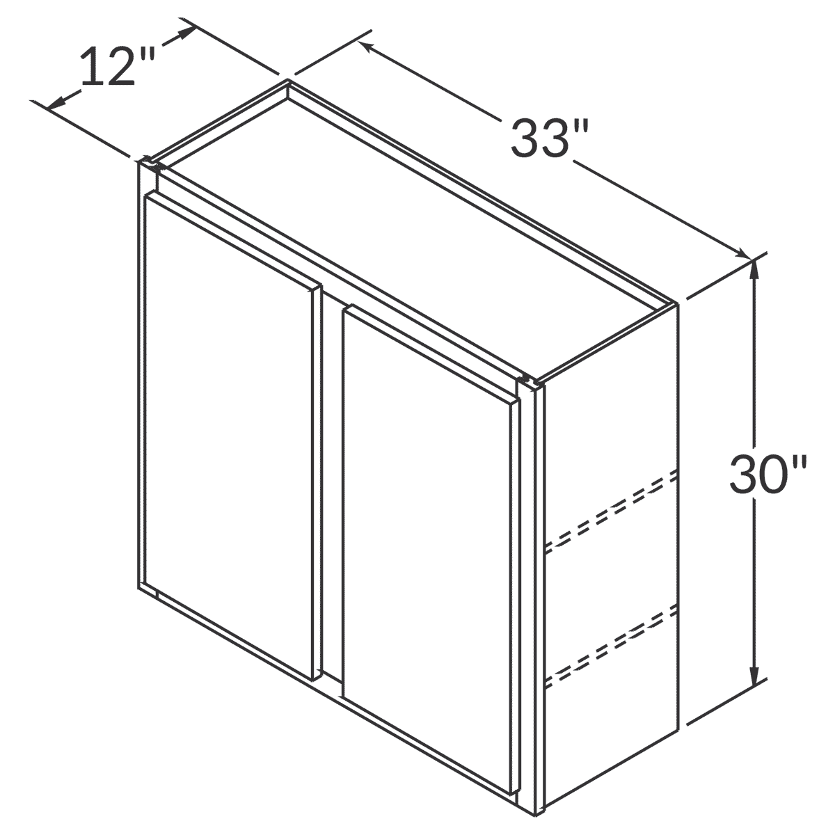 Fabuwood Allure Nexus Frost Wall 33"W x 30"H Assembled Cabinet Wireframe