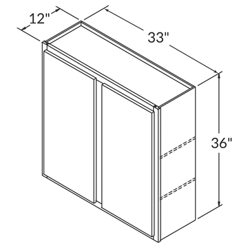 Cubitac Imperial Madison Dusk Wall 33"W x 36"H Assembled Cabinet Wireframe