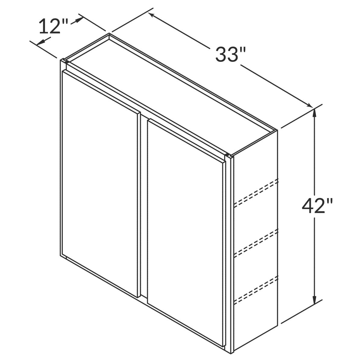 Cubitac Imperial Madison Latte Wall 33"W x 42"H Assembled Cabinet Wireframe