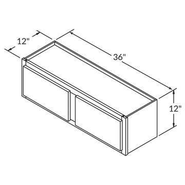 Cubitac Imperial Madison Midnight Wall 36"W x 12"H Assembled Cabinet Wireframe