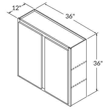 Cubitac Basic Ridgefield Latte Wall 36"W x 36"H Assembled Cabinet Wireframe