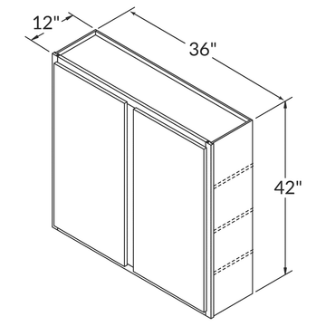 Cubitac Basic Ridgefield Pastel Wall 36"W x 42"H Assembled Cabinet Wireframe